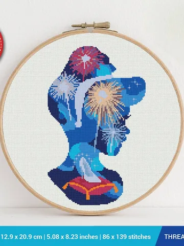 Cinderella silhouette Cross stitch pattern | Embroidery Pattern | Instant Download | Embroidery Designs $6.80