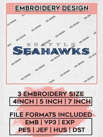 Seattle Seahawks Wordmark Embroidery Designs, NFL Seahawks Embroidery Designs, NFL Embroidery Designs, NFL Seattle Seahawks Machine Embroidery Design, Digital Download $6.99