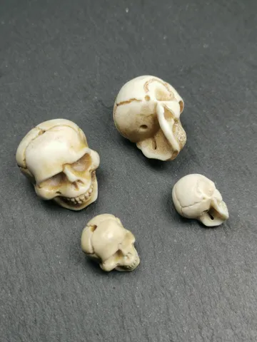 Gandhanra Handmade Tibetan Citipati White Skull Spacer Bead for Prayer Bead,Carved from Deer Antlers,Jewelry Accessories $29.99