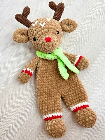 Crochet deer snuggler pattern Amigurumi Christmas deer tutorial Crochet cuddle toy pattern $5.00