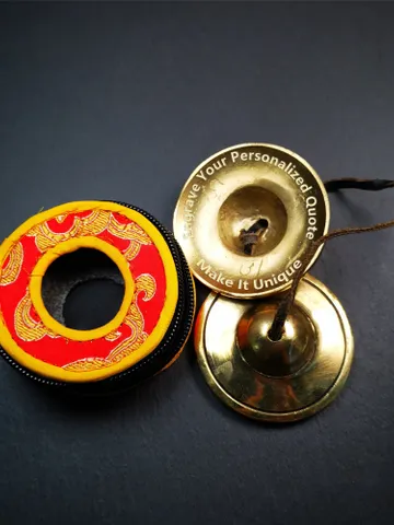Gandhanra Customized Engrave Tibetan Cymbals, 6.5cm Tingsha Bell,Buddhism Ritual Implement,Handmade in Nepal,Shiny Color $19.99