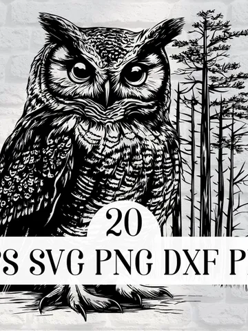 Vector 20 owl Design Bundle forest owl PNG for Sublimation owl SVG file for cricut, Wild owl Laser Cut file for engraving, Prints wall art $2.99