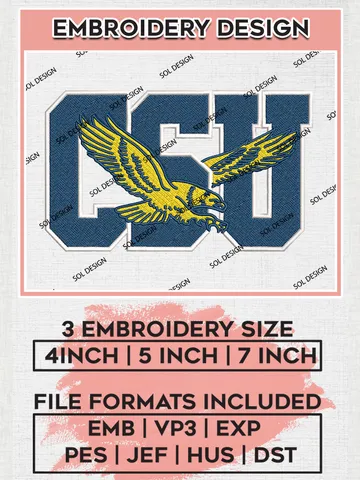 Coppin State Eagles Logo Machine Embroidery Design, NCAA CSU Eagles Embroidery Design Design files, NCAA Embroidery Designs, NCAA Machine Embroidery Designs, Digital Download $6.99