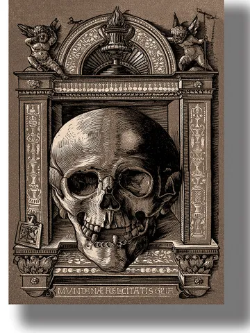Funeral ornament with a skull. $21.00