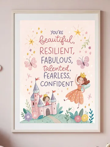 Princess Motivational Kids Poster $5.00